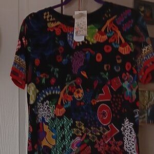 Johnny Was Janie Favorite Short Sleeve Love T-shirt (L)